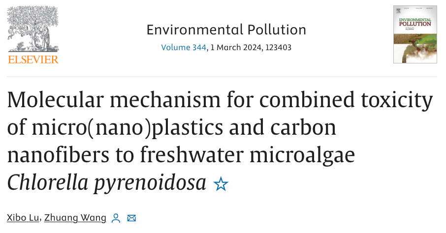 微纳米塑料与碳纳米纤维复合污染下对淡水绿藻的分子毒性机制
