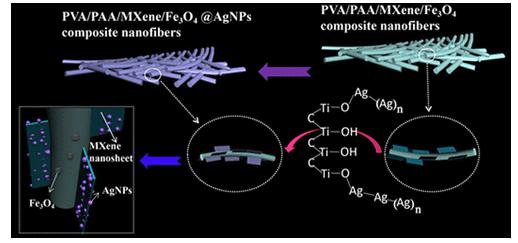 ACS Omega：电纺丝法制备负载AgNP的MXene/Fe3O4/聚合物纳米复合材料改善废水处理的催化性能