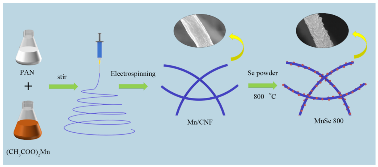 河北大学张文明&李战雨ACS Appl. Mater. Interfaces：新型高性能正极材料MnSe-800/CMK-3的制备及其在铝电池中的应用