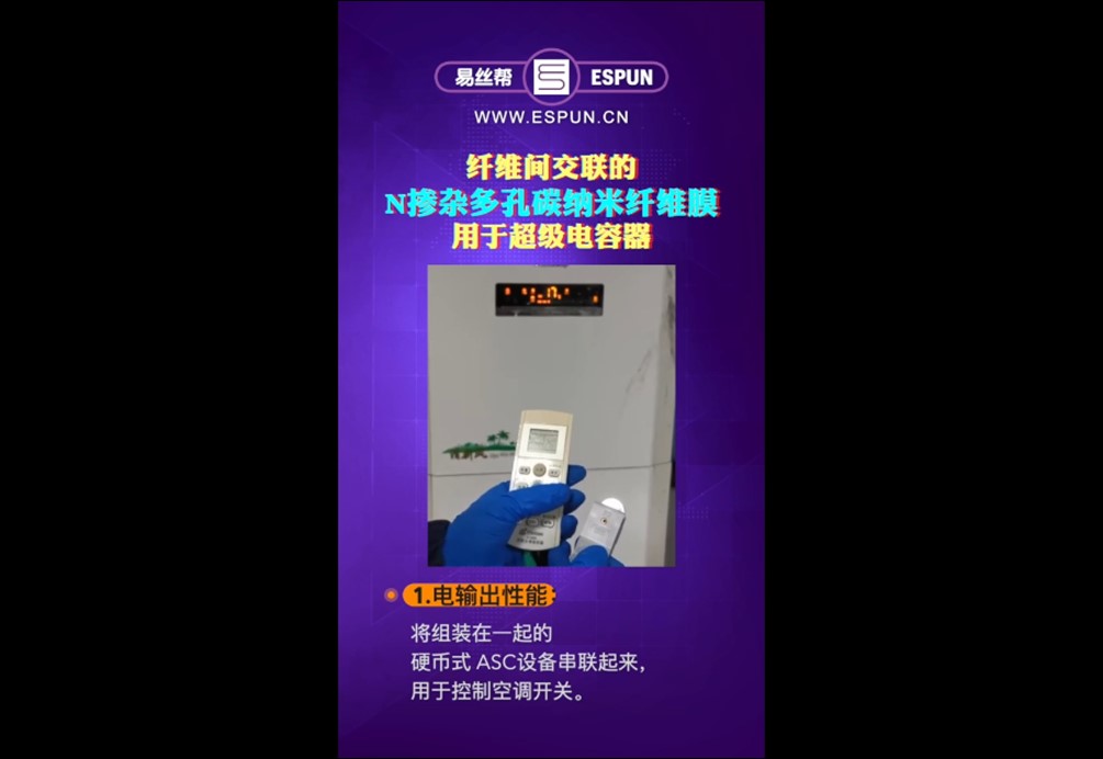 文献速递：纤维间交联的N掺杂多孔碳纳米纤维膜用于超级电容器