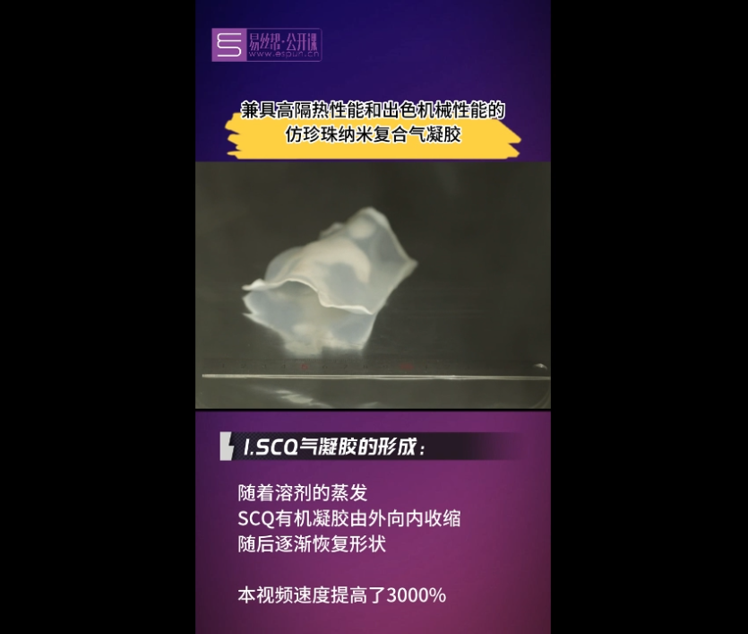 文献速递：东华大学朱美芳教授：兼具高隔热性能和出色机械性能的仿珍珠纳米复合气凝胶