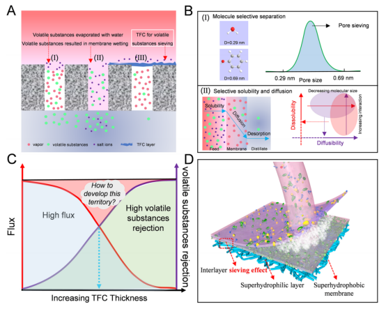 南京理工大学李健生&朱志高Environ. Sci. Technol.：薄膜复合Janus膜的层间界面，用于在膜蒸馏中过滤挥发性物质