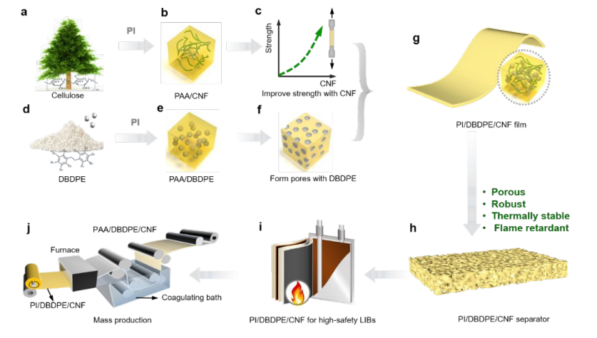 上海交通大学万佳雨，华南理工大学陶劲松团队JMCA：用于高安全锂离子电池的多孔、坚固、热稳定且阻燃的纳米纤维素/聚酰亚胺隔膜