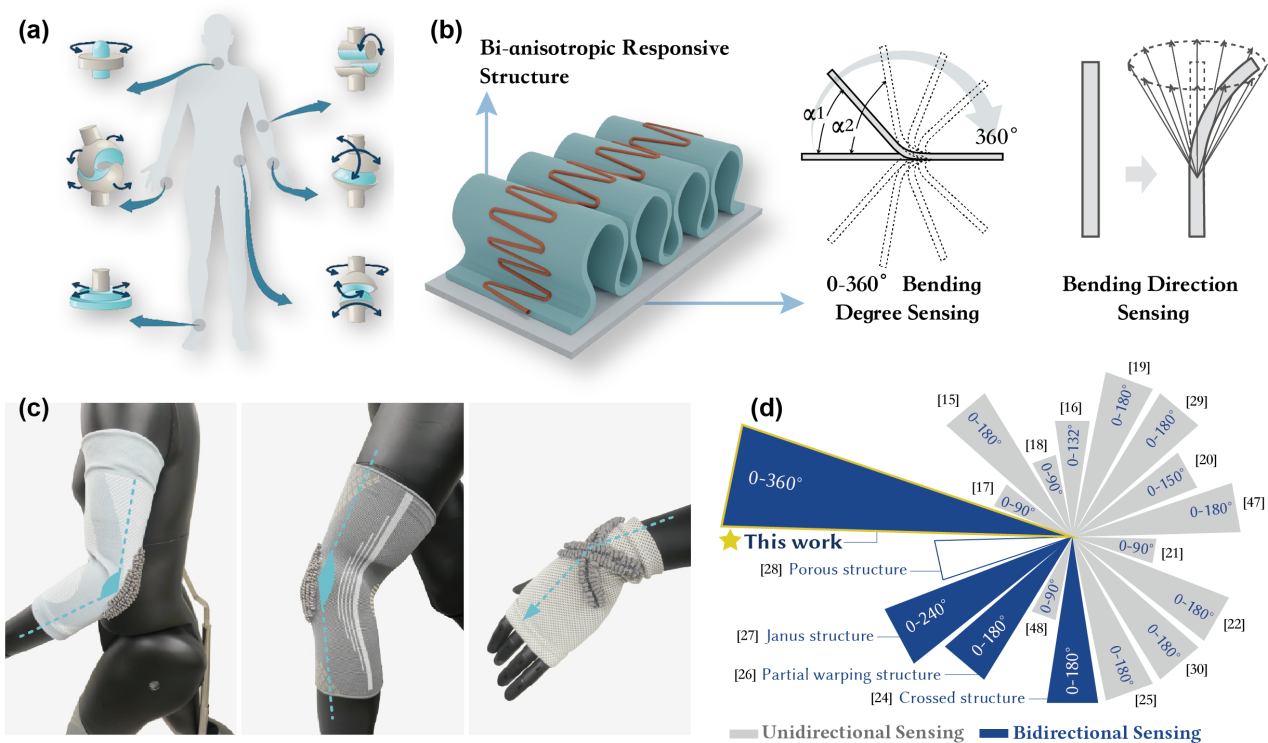 南方科技大学白紫千教授团队发表《ACS Sensors》文章：双各向异性全向弯曲传感器用于可穿戴电子