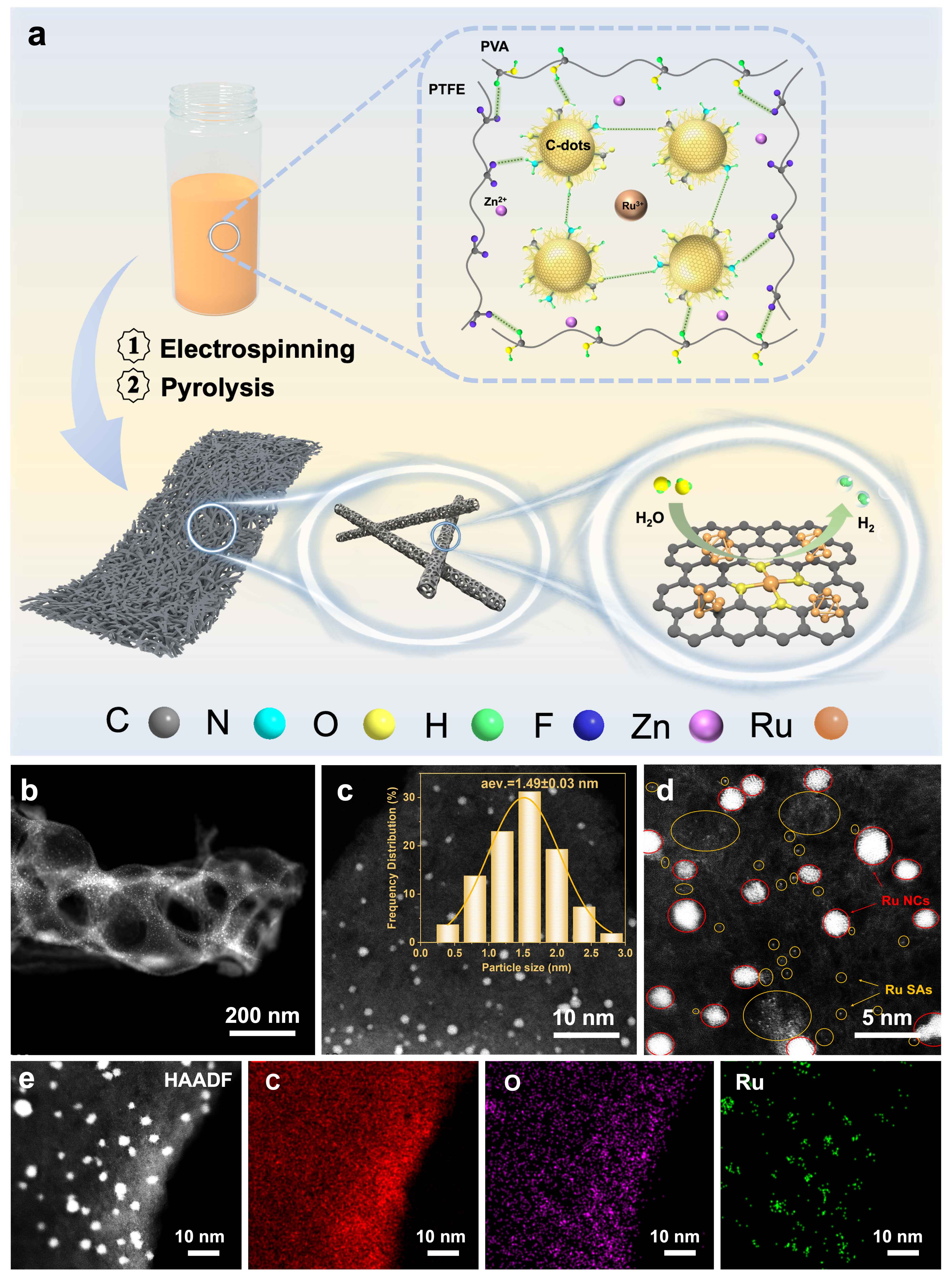 青岛大学赵海光&王晓涵ACB：碳点调控钌单原子和团簇电催化剂，用于高耐久性和pH通用大电流制氢
