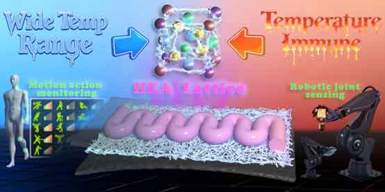 厦门大学郑高峰教授团队Nano-Micro Letters：柔性传感器的“温度免疫”盔甲——基于高熵合金纳米纤维本征温度稳定应变传感器